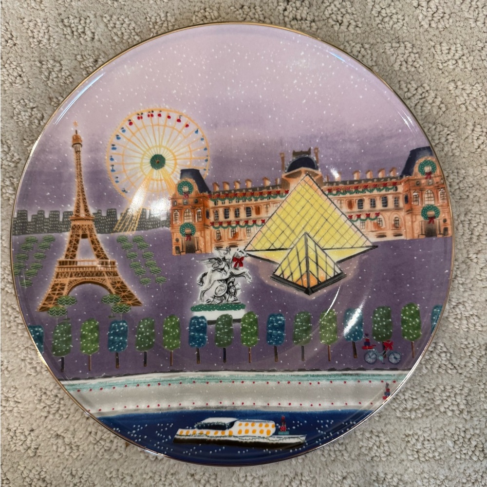 Anthropologie Holiday in the City Paris Dessert Plate - NEW